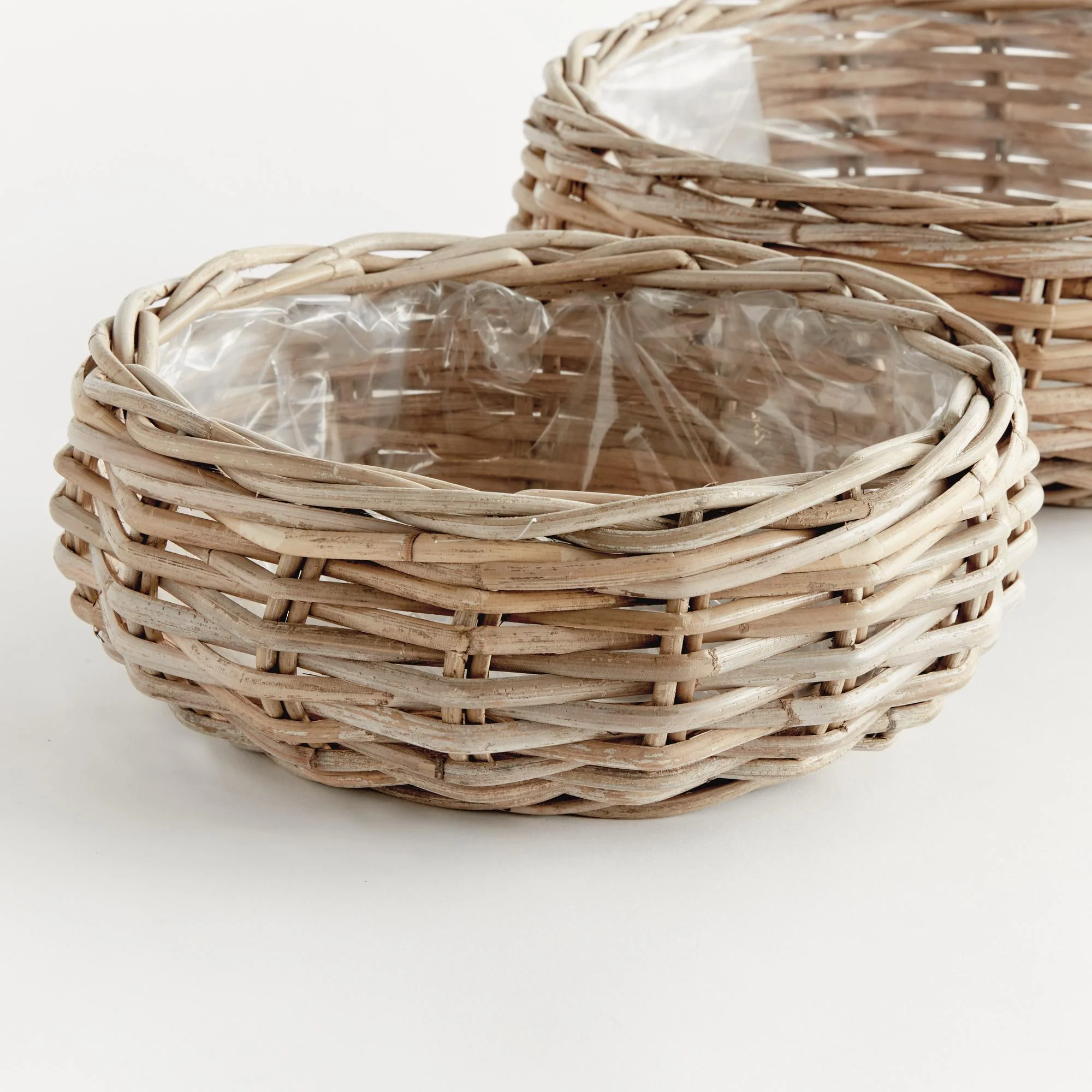 Napa Gray Normandy Low Basket Planters, Set Of 2 - Image 2