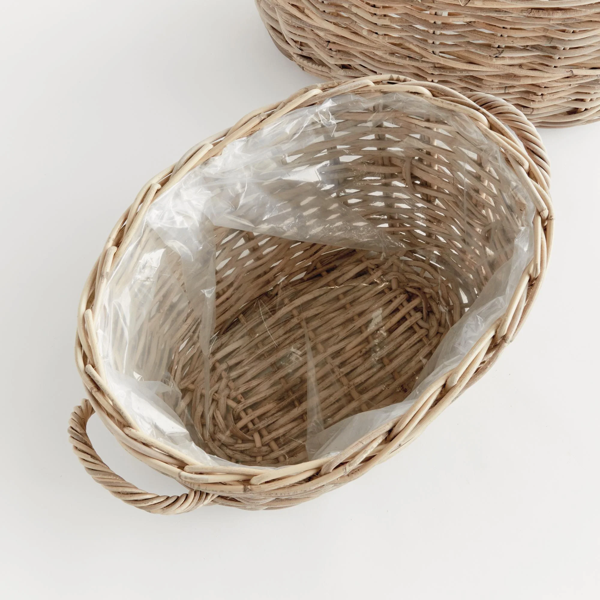 Napa Gray Normandy Oval Basket Planters, Set Of 2 - Image 3