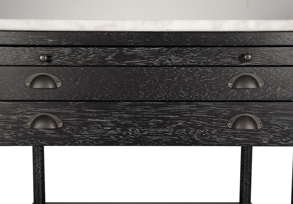 Noir Artemio Side Table With Marble Top - Image 3