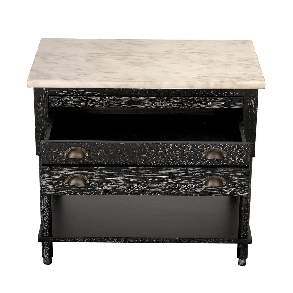 Noir Artemio Side Table With Marble Top - Image 4