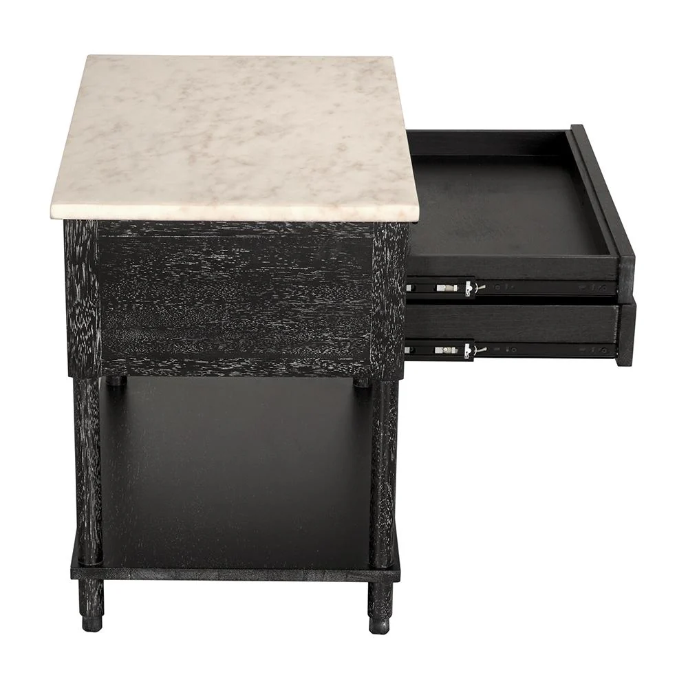 Noir Artemio Side Table With Marble Top - Image 7