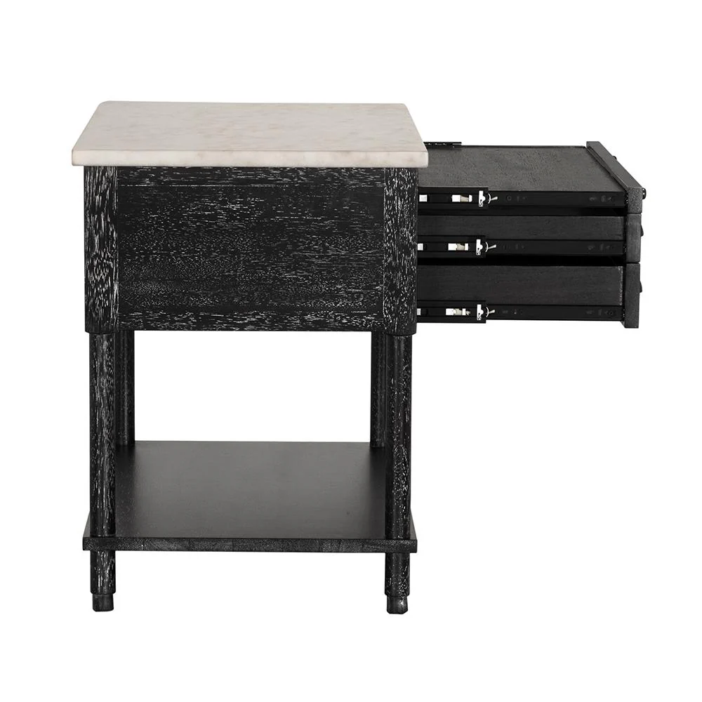 Noir Artemio Side Table With Marble Top - Image 8