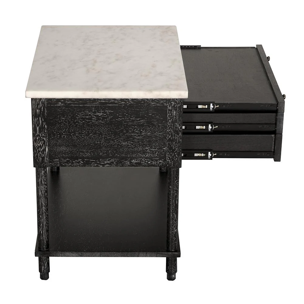 Noir Artemio Side Table With Marble Top - Image 9
