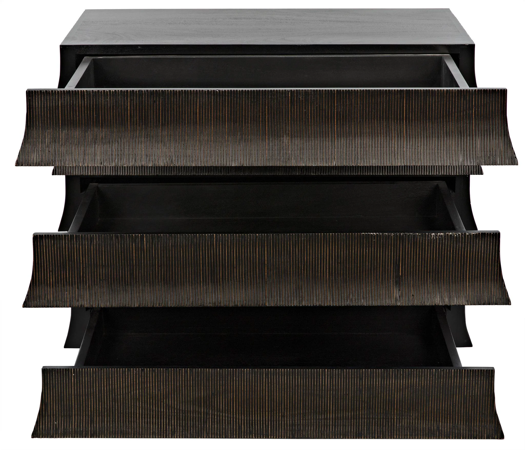 Noir Ava Dresser Hand Rubbed Black With Light Brown Highlights - Image 5