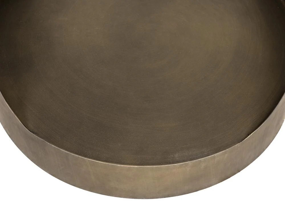 Noir Eclipse Round Side Table Metal With Aged Brass Finish - Image 16
