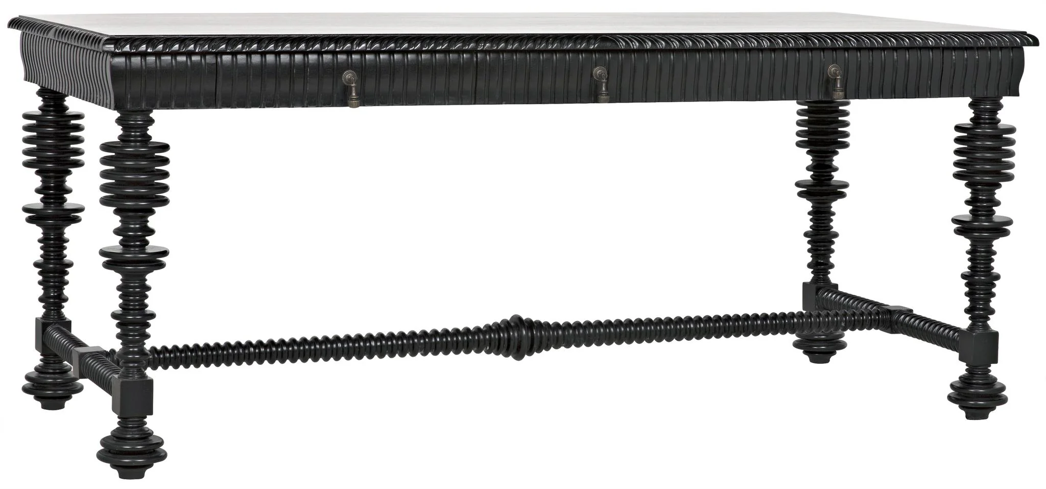 Noir Portuguese Desk Hand Rubbed Black