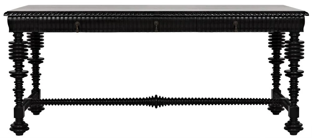 Noir Portuguese Desk Hand Rubbed Black - Image 3