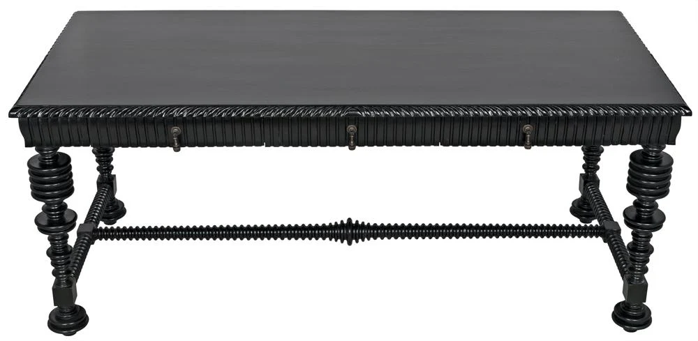 Noir Portuguese Desk Hand Rubbed Black - Image 4