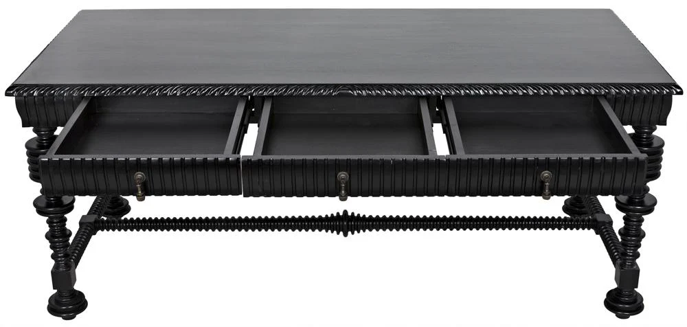 Noir Portuguese Desk Hand Rubbed Black - Image 5