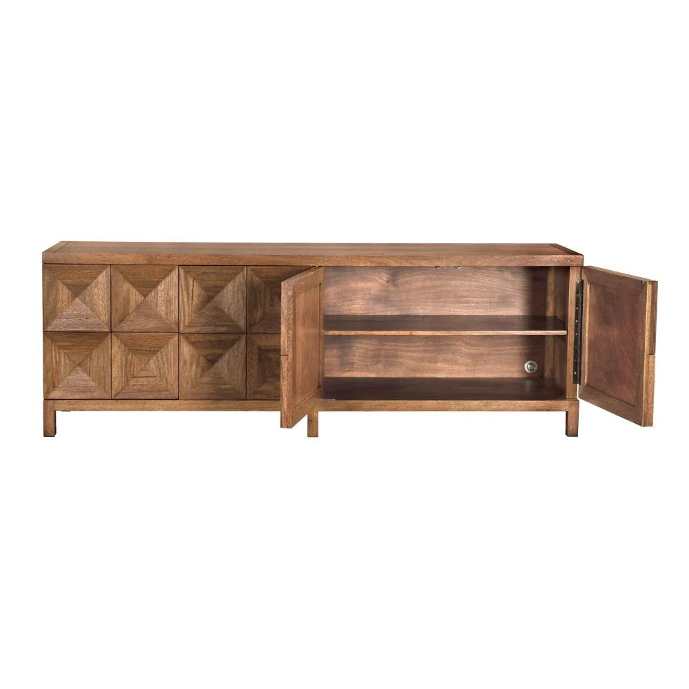Noir Quadrant 4 Door Sideboard Dark Walnut - Image 5