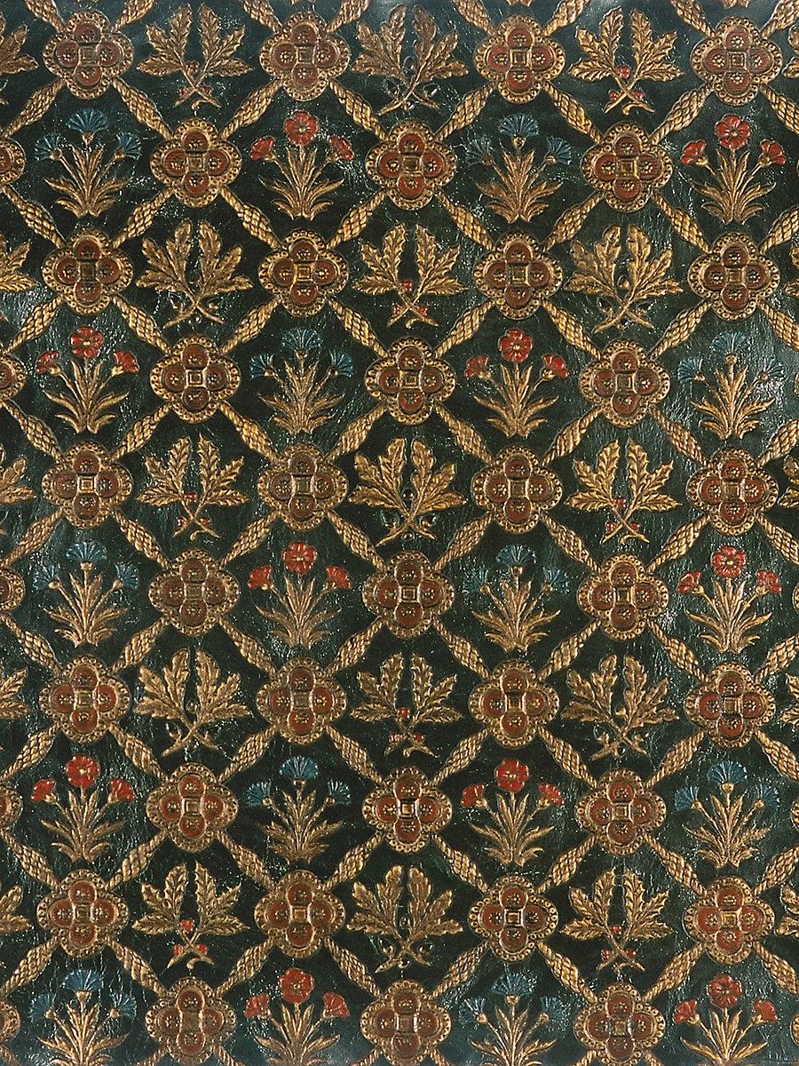 Old World Weavers Cuir Chene Green/Gold Fabric