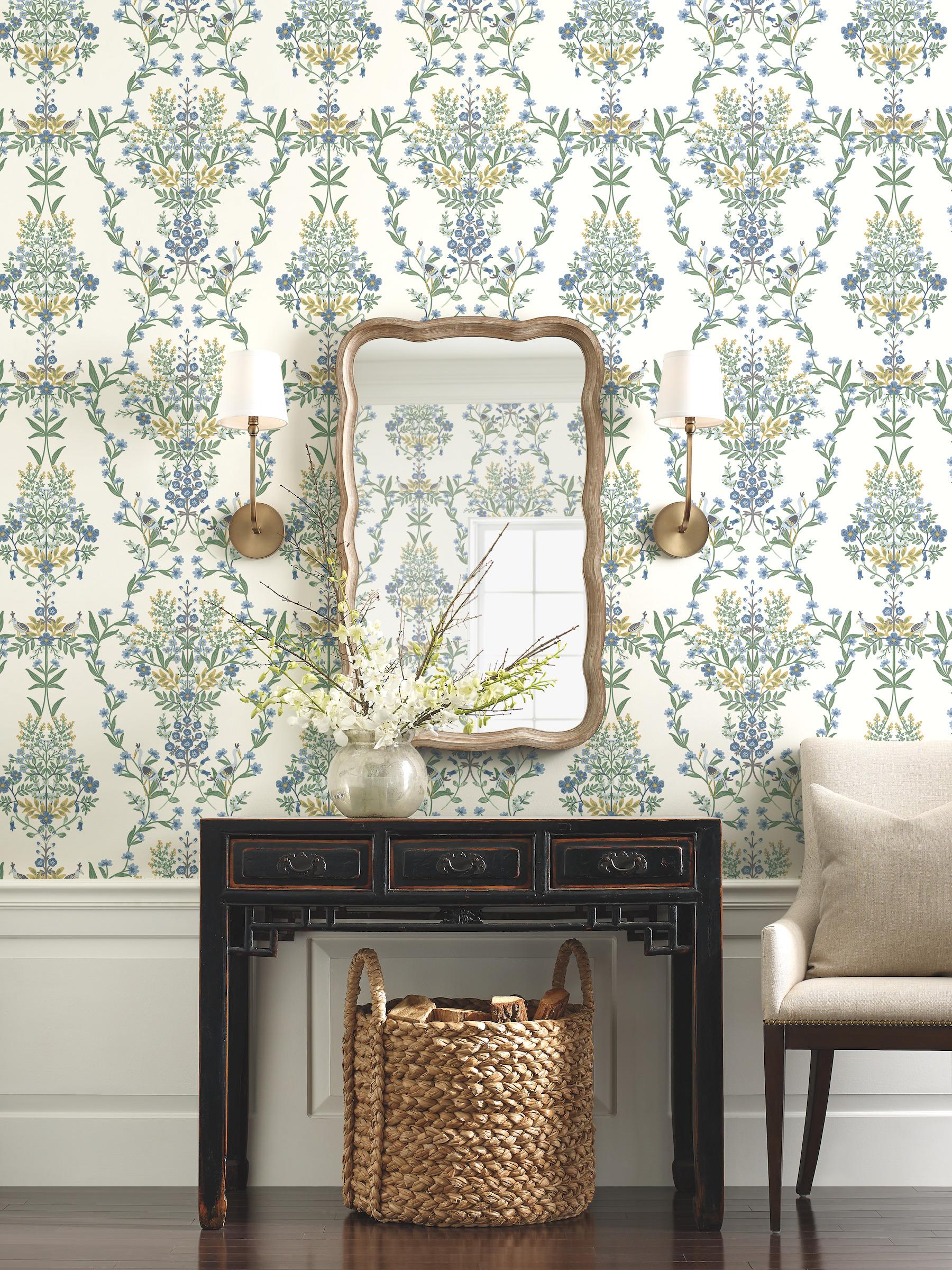 Rifle Paper Co. Luxembourg White & Blue Wallpaper - Image 2