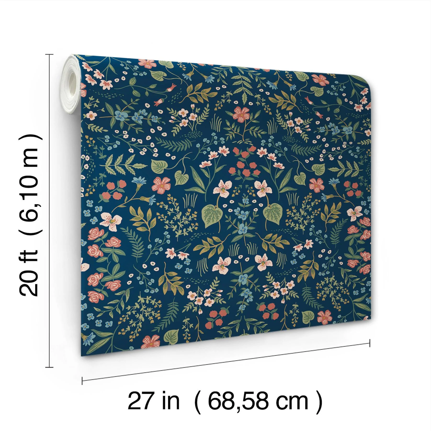 Rifle Paper Co. Wildwood Navy Peel & Stick Wallpaper - Image 7