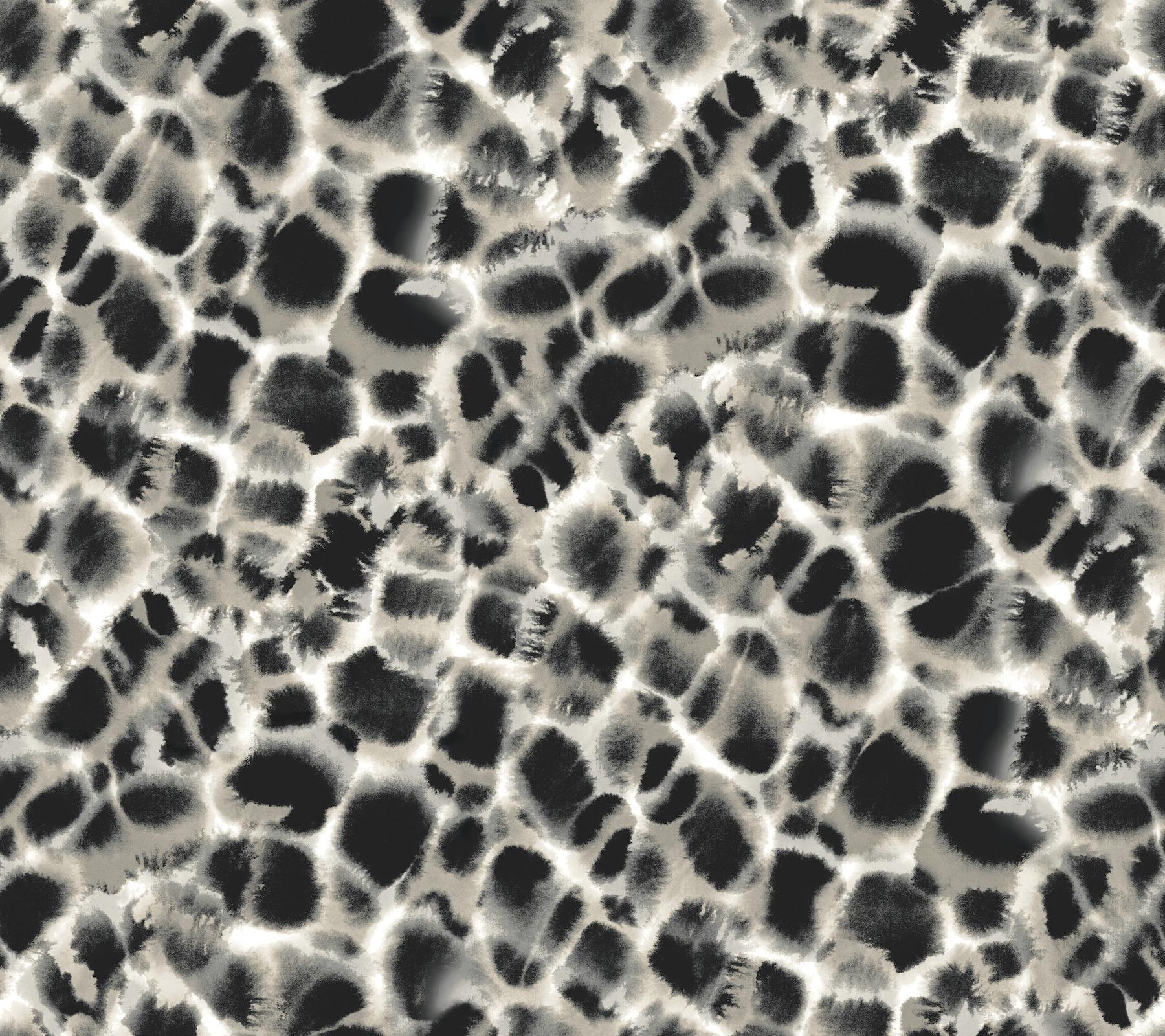 Ronald Redding Designs Leopard Rosettes Black & Off White Wallpaper