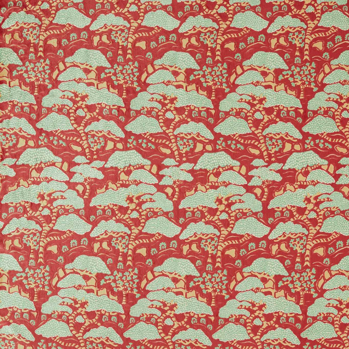Sanderson Bonsai & Gingko Ruby Fabric