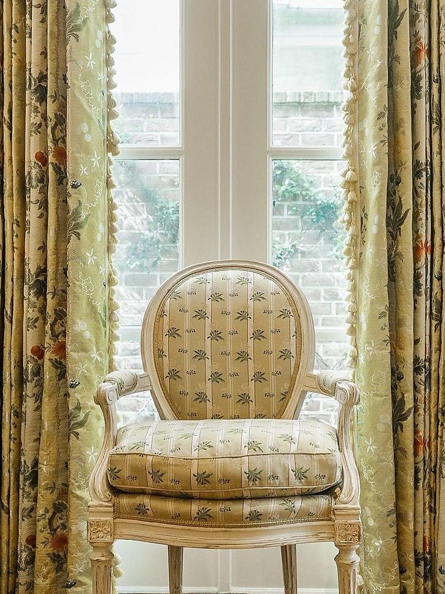 Scalamandre Bleuets Gold Fabric - Image 2