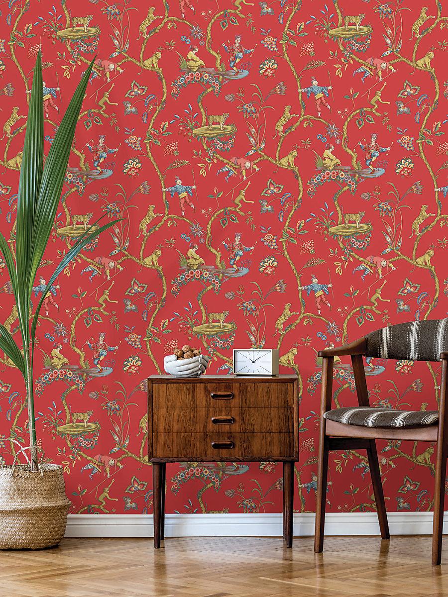 Scalamandre Chinoise Exotique | Removable Tomato Wallpaper - Image 2