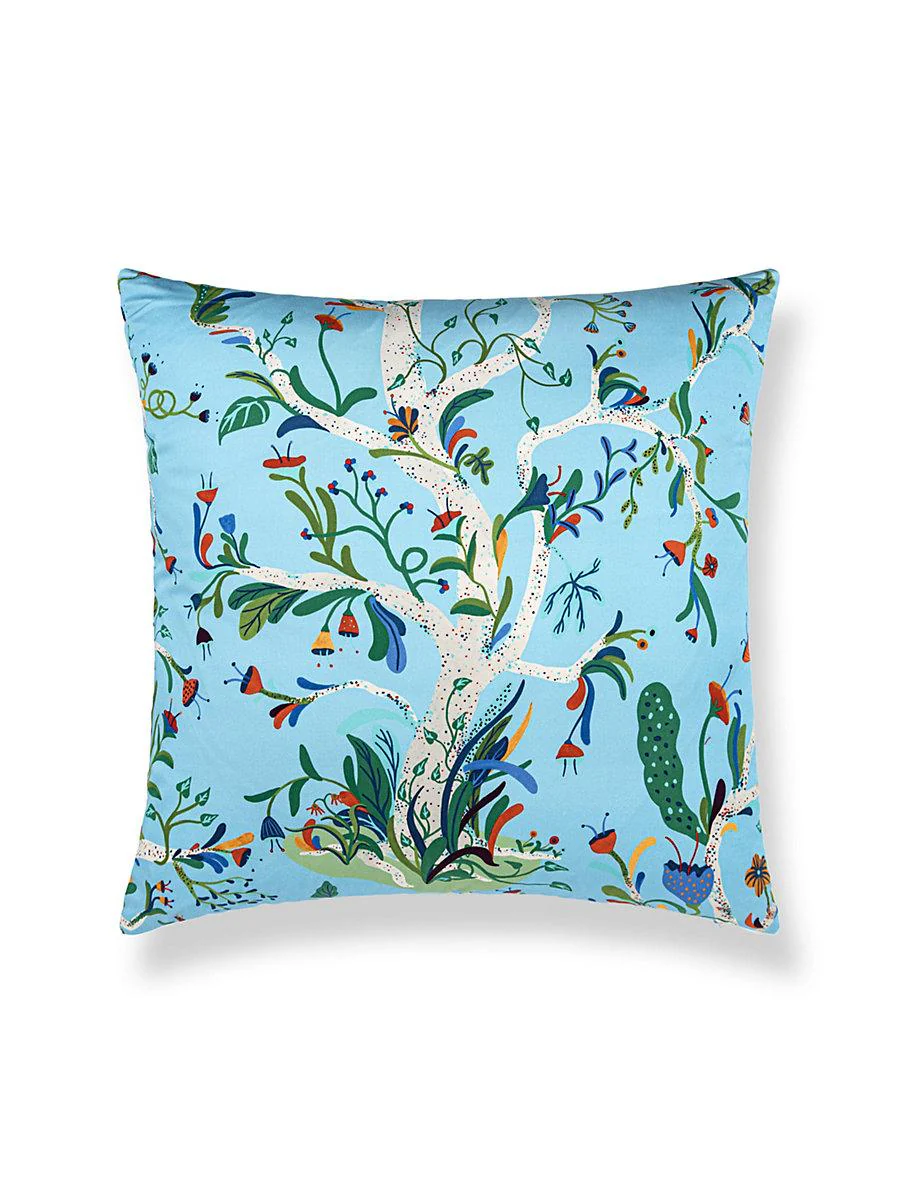 Scalamandre Enchanted Meadow 22 X 22 - Sky Decorative Pillow - Image 3