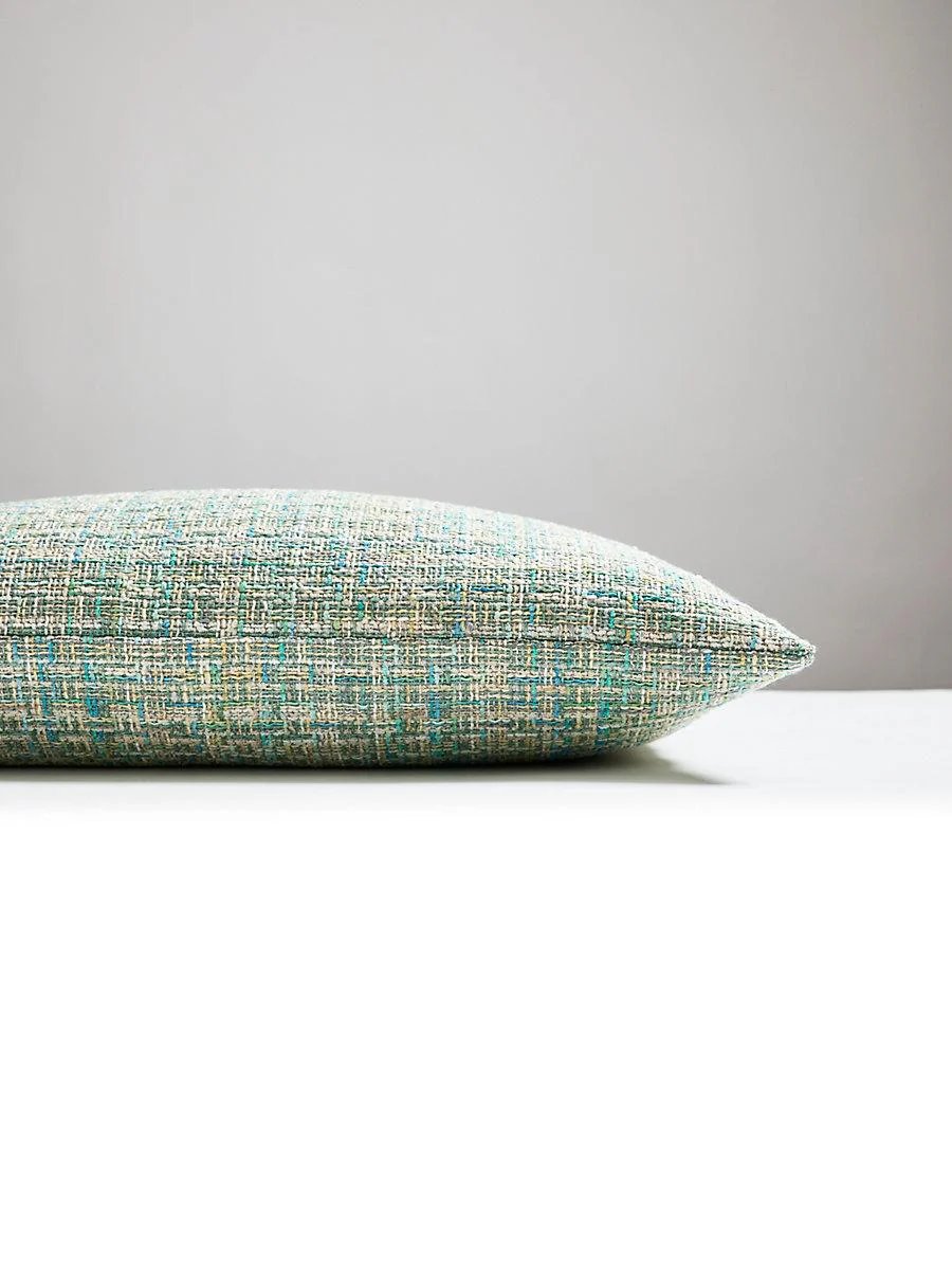 Scalamandre Faye 14 X 22 - Aquamarine Decorative Pillow - Image 2