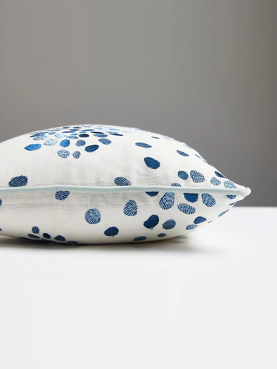 Scalamandre Firefly Embroidered 14 X 22 - Blue Decorative Pillow - Image 2