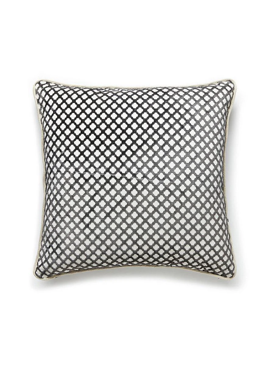 Scalamandre Pomfret 22 X 22 - Carbon Decorative Pillow