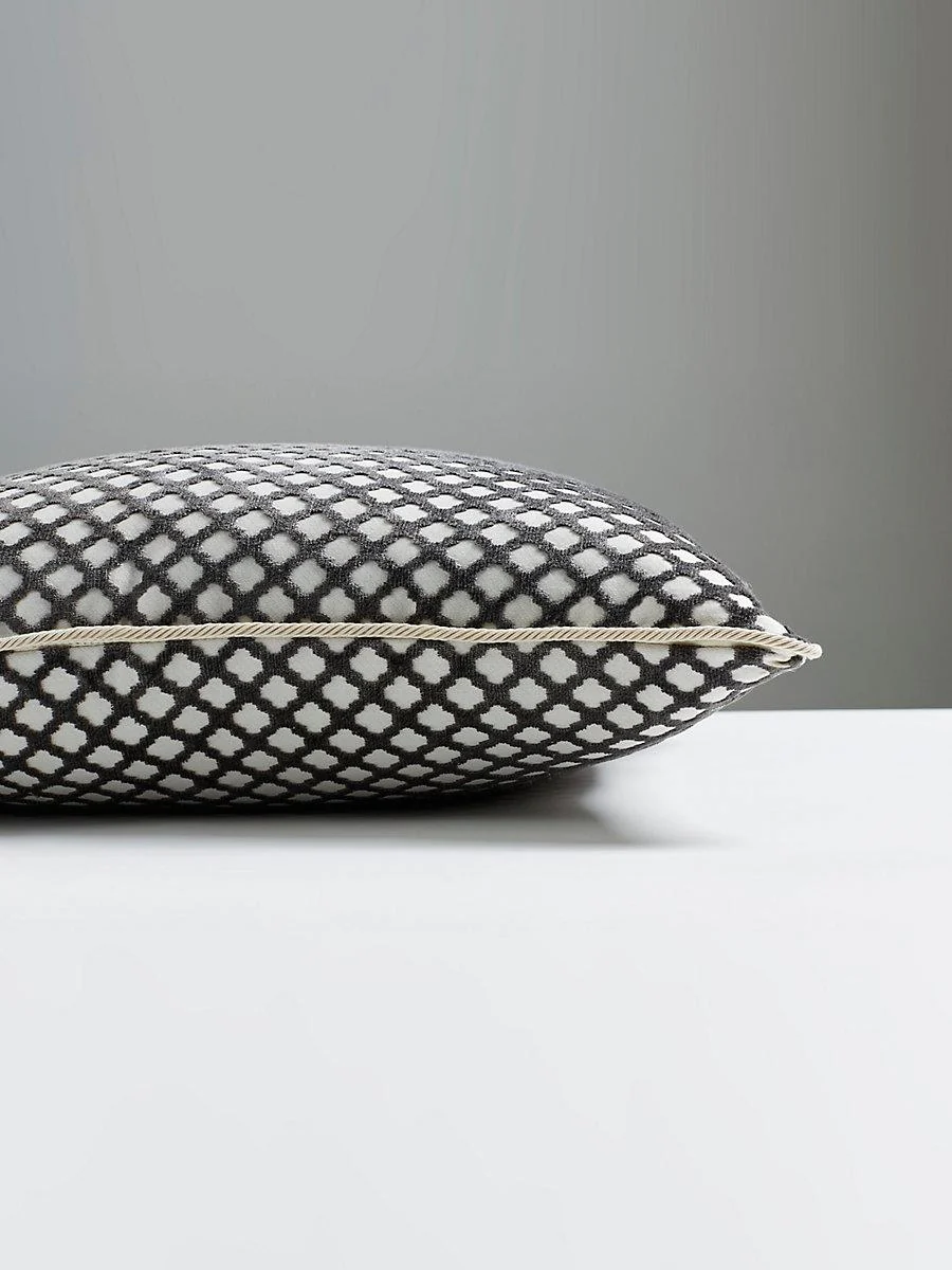 Scalamandre Pomfret 22 X 22 - Carbon Decorative Pillow - Image 2