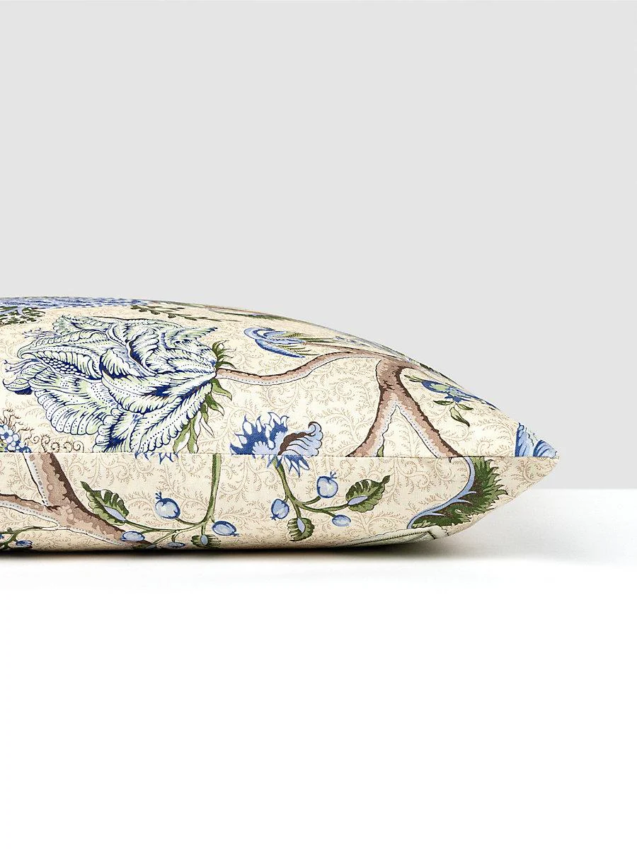 Scalamandre Pondicherry Linen Print 24 X 24 - Mineral Decorative Pillow - Image 3
