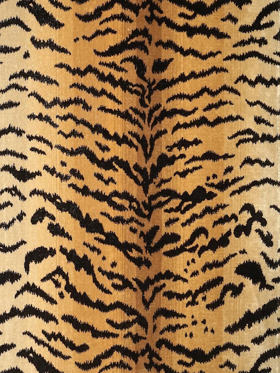 Scalamandre Tigre Ivory, Gold & Black Fabric - Image 3