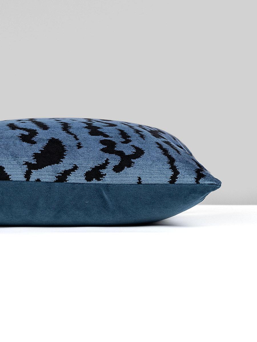 Scalamandre Tigre/Velvet 22 X 22 - Blues & Black / Indigo Decorative Pillow - Image 2