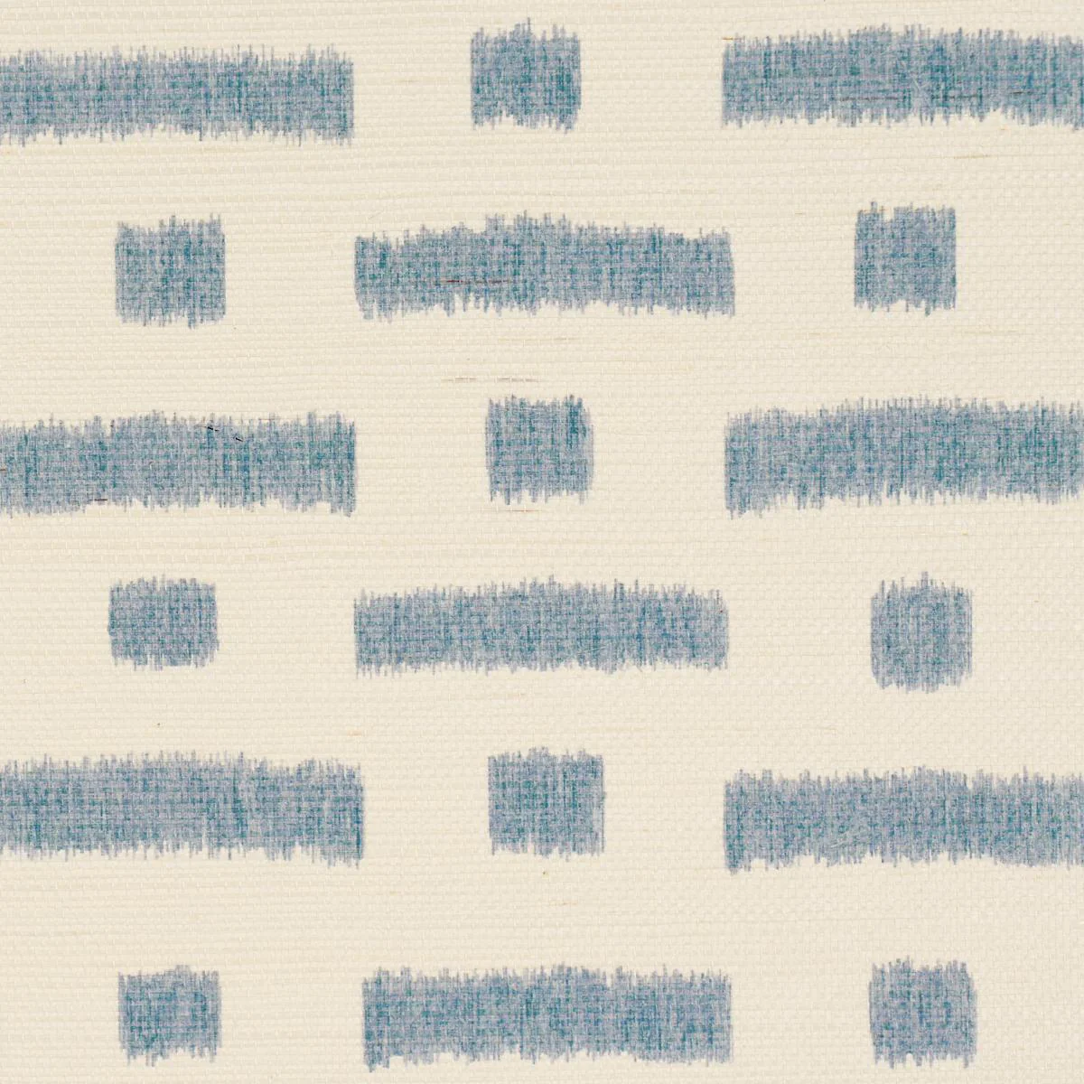 Schumacher Abstract Ikat Sisal Cadet Wallpaper - Image 4