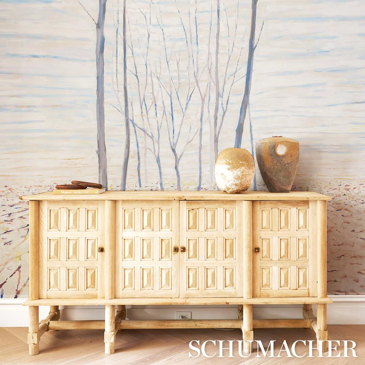 Schumacher Acanthus Forest Panel Set Cool Multi Wallpaper - Image 6