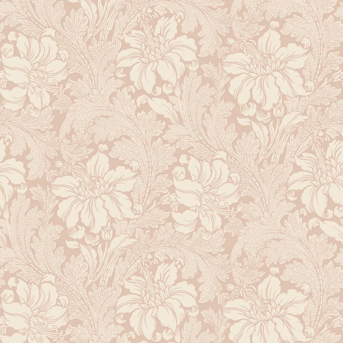 Schumacher Acanthus Garden Blush Wallpaper