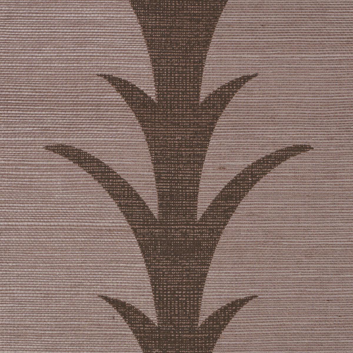Schumacher Acanthus Stripe Sisal Rose Antique Wallpaper - Image 3