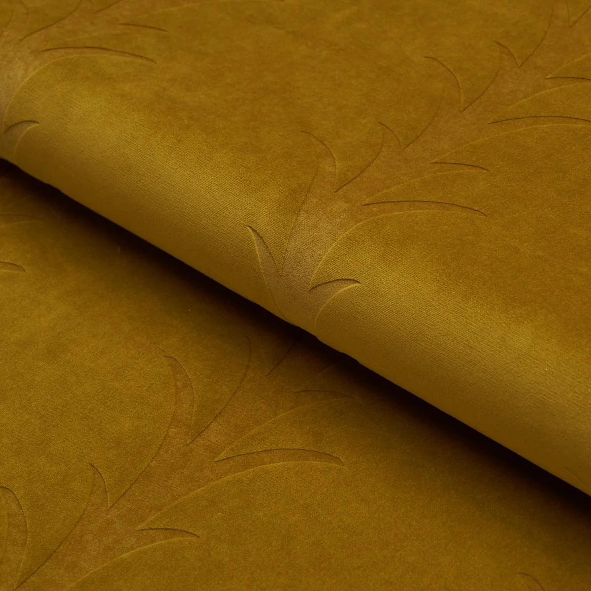 Schumacher Acanthus Stripe Velvet Olive Fabric - Image 3