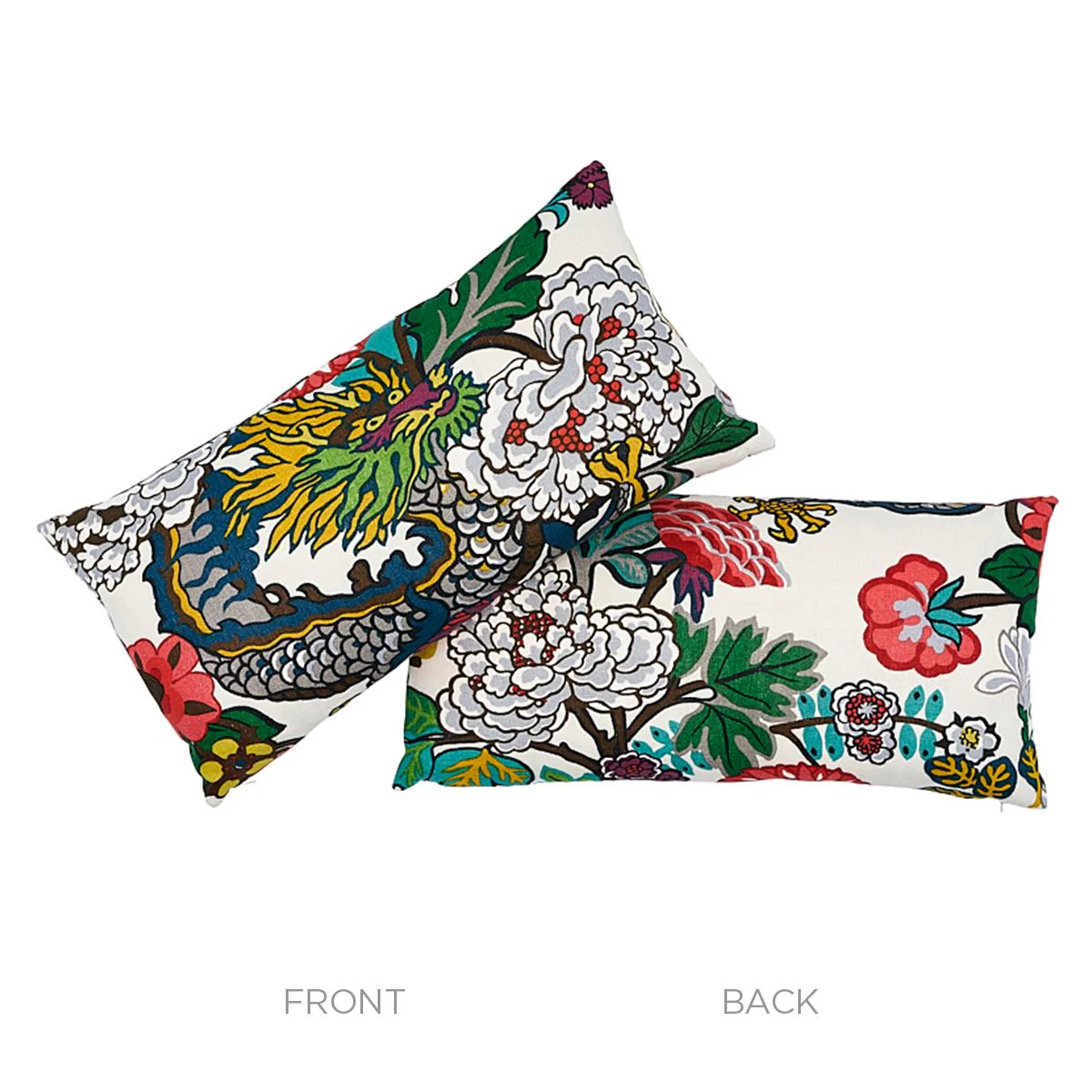 Schumacher Alabaster 24" X 12" Chiang Mai Dragon Pillow - Image 3