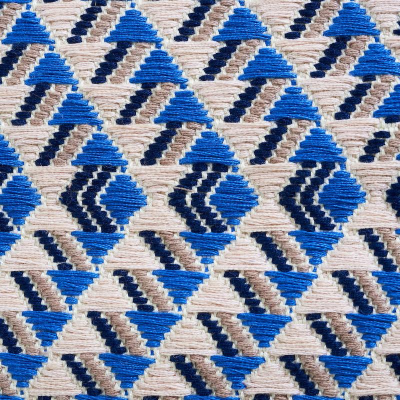 Schumacher Amates Hand Woven Brocade Ocean Fabric - Image 3