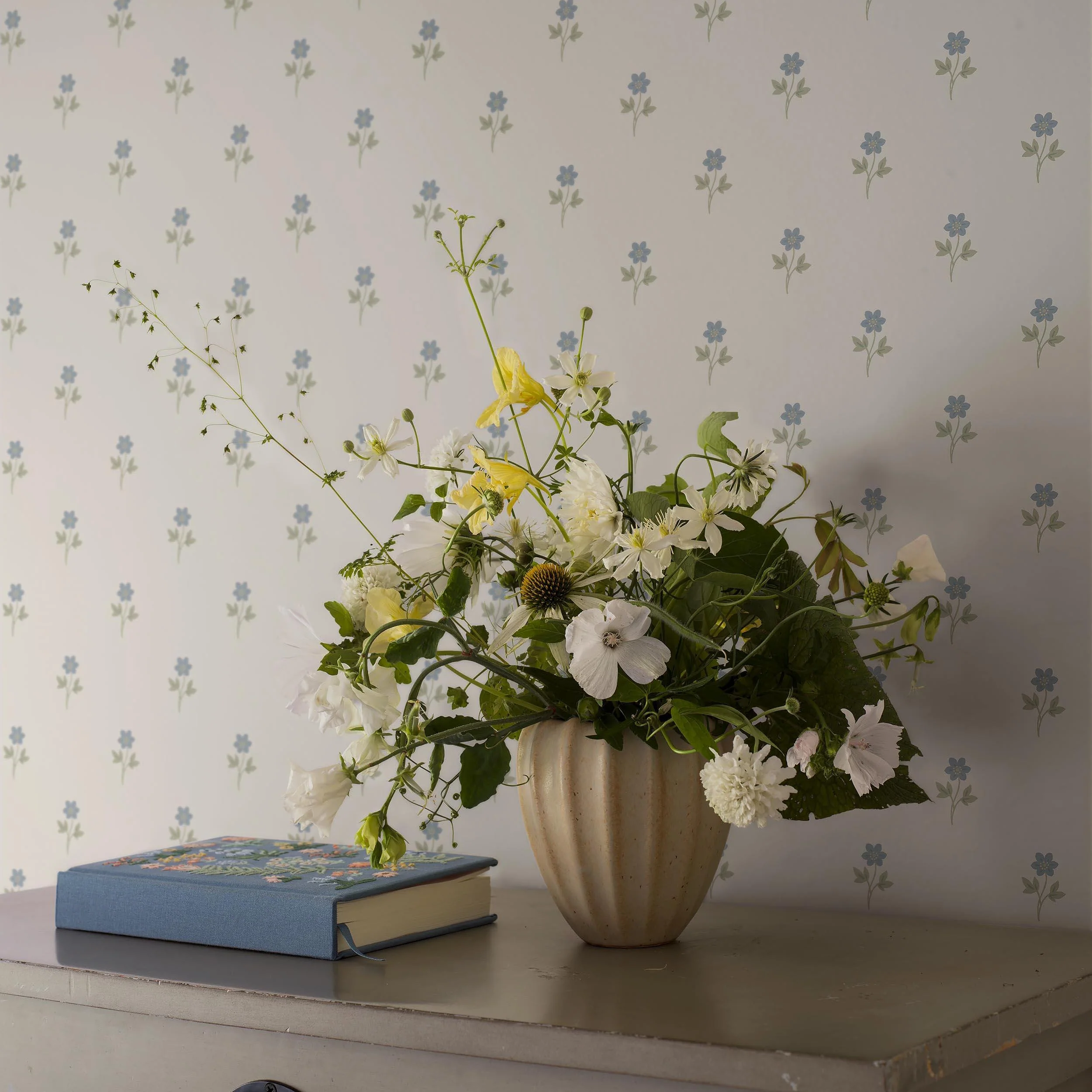 Schumacher Anemone By Boråstapeter Blue Wallpaper - Image 4