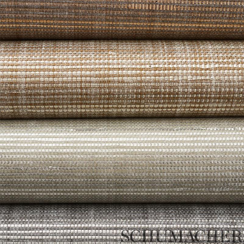 Schumacher Anodized Raffia Gold Wallpaper - Image 2