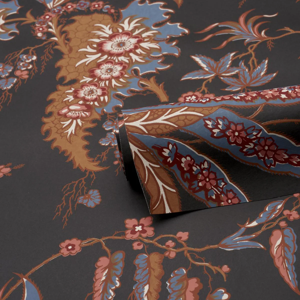 Schumacher Apolline Botanical Rouge & Noir Wallpaper - Image 4