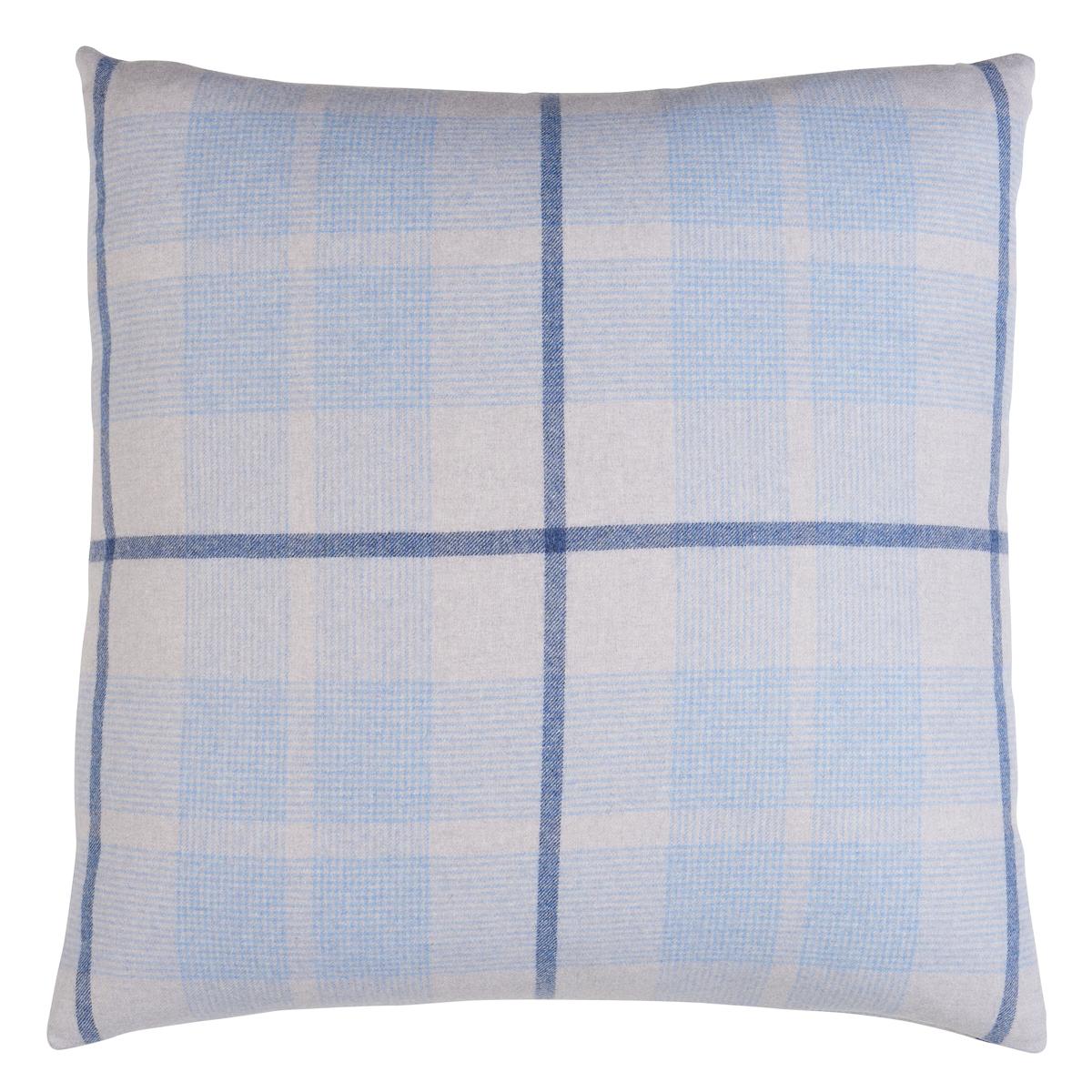 Schumacher Arctic 18" X 18" Montana Wool Plaid Pillow