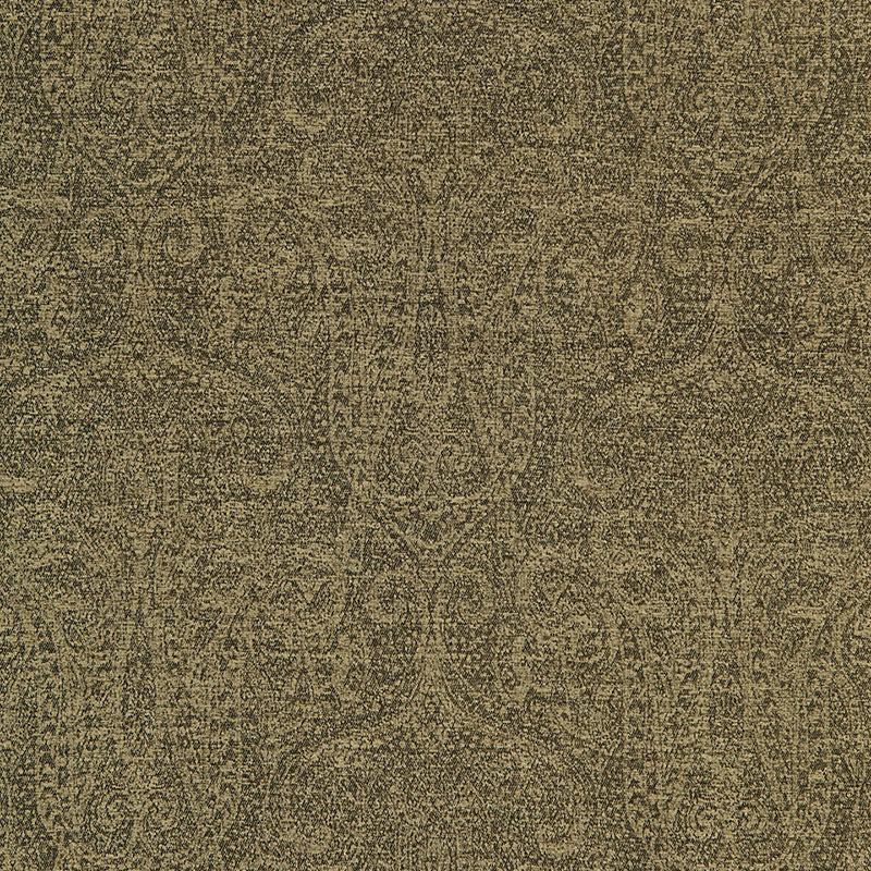 Schumacher Astor Chenille Paisley Ebony Fabric - Image 2