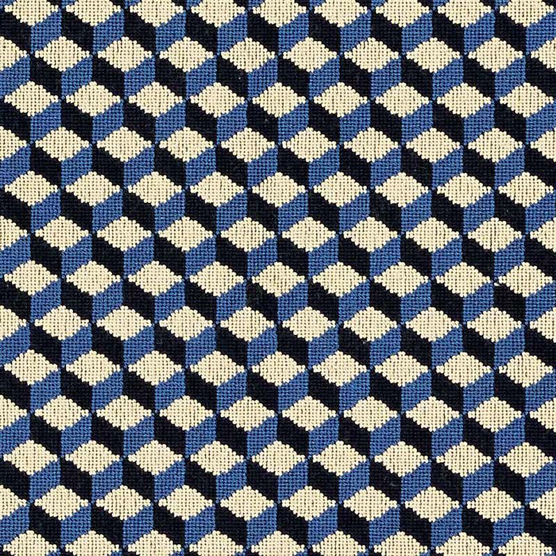 Schumacher Atwood Épinglé Cobalt Fabric - Image 2