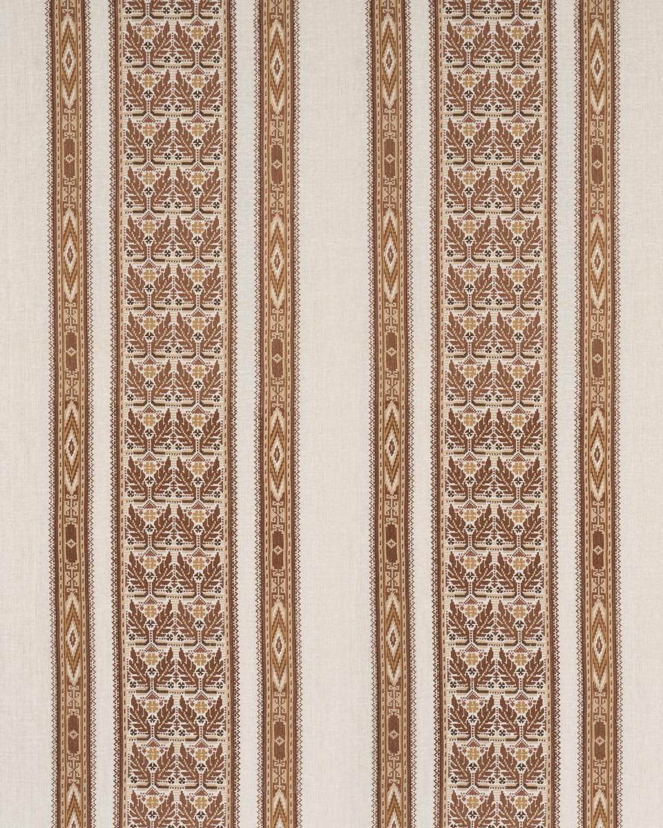Schumacher Ayla Embroidery Spice Fabric - Image 2
