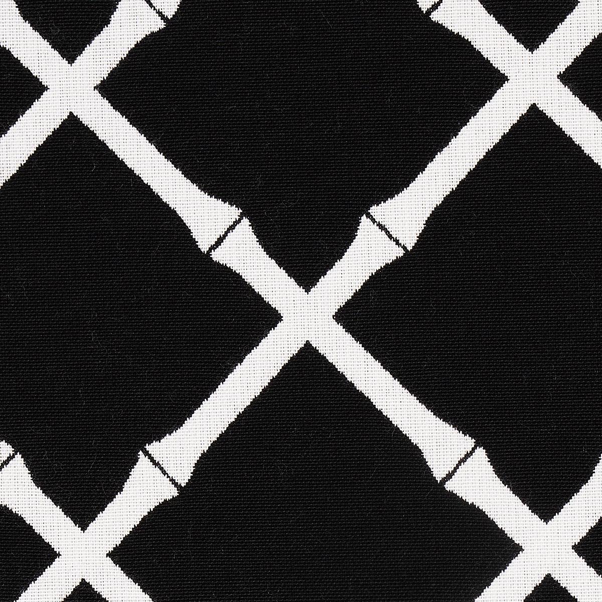 Schumacher Bamboo Trellis Indoor/Outdoor Black Fabric - Image 3