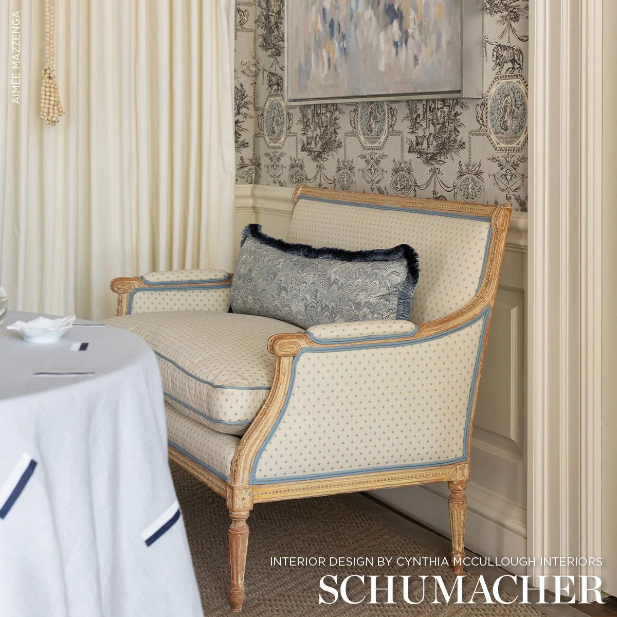 Schumacher Barlow Sky Fabric - Image 4