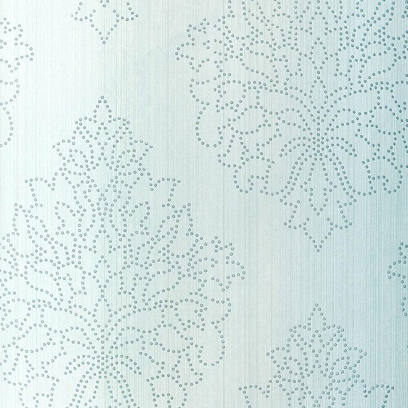 Schumacher Beaded Damask Sky Wallpaper - Image 2