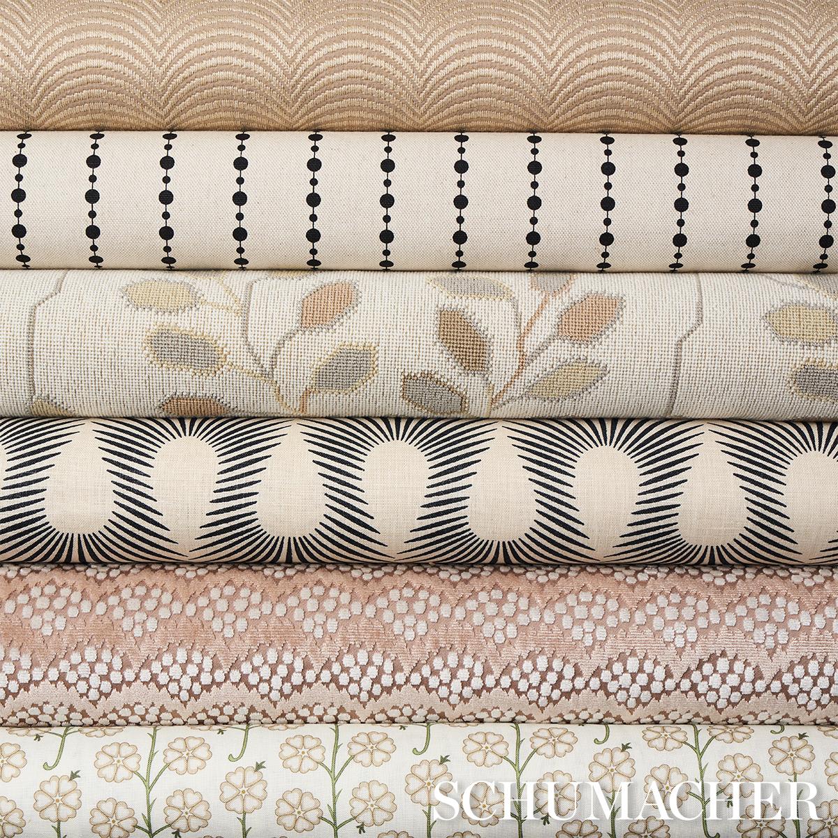 Schumacher Beaded Stripe Black And Cream Fabric - Image 6