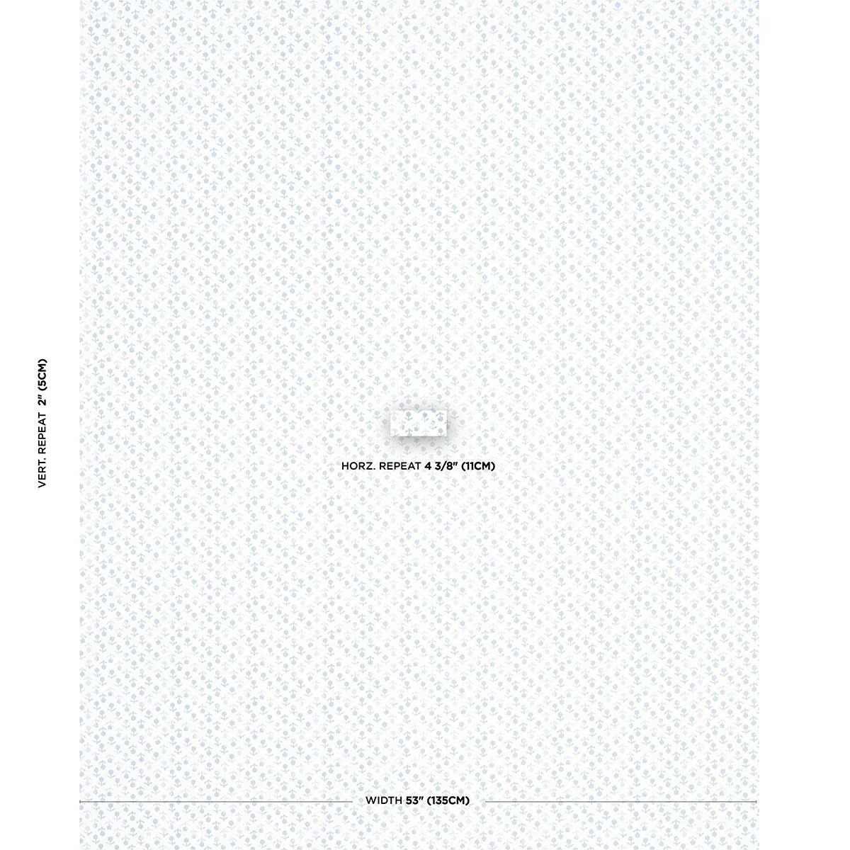 Schumacher Beatriz Handprint Sky Fabric - Image 2