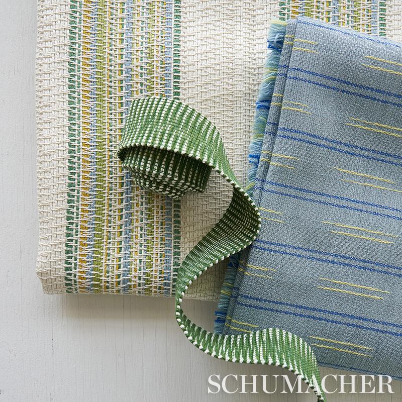 Schumacher Bendita Stripe Indoor/Outdoor Leaf Fabric - Image 5