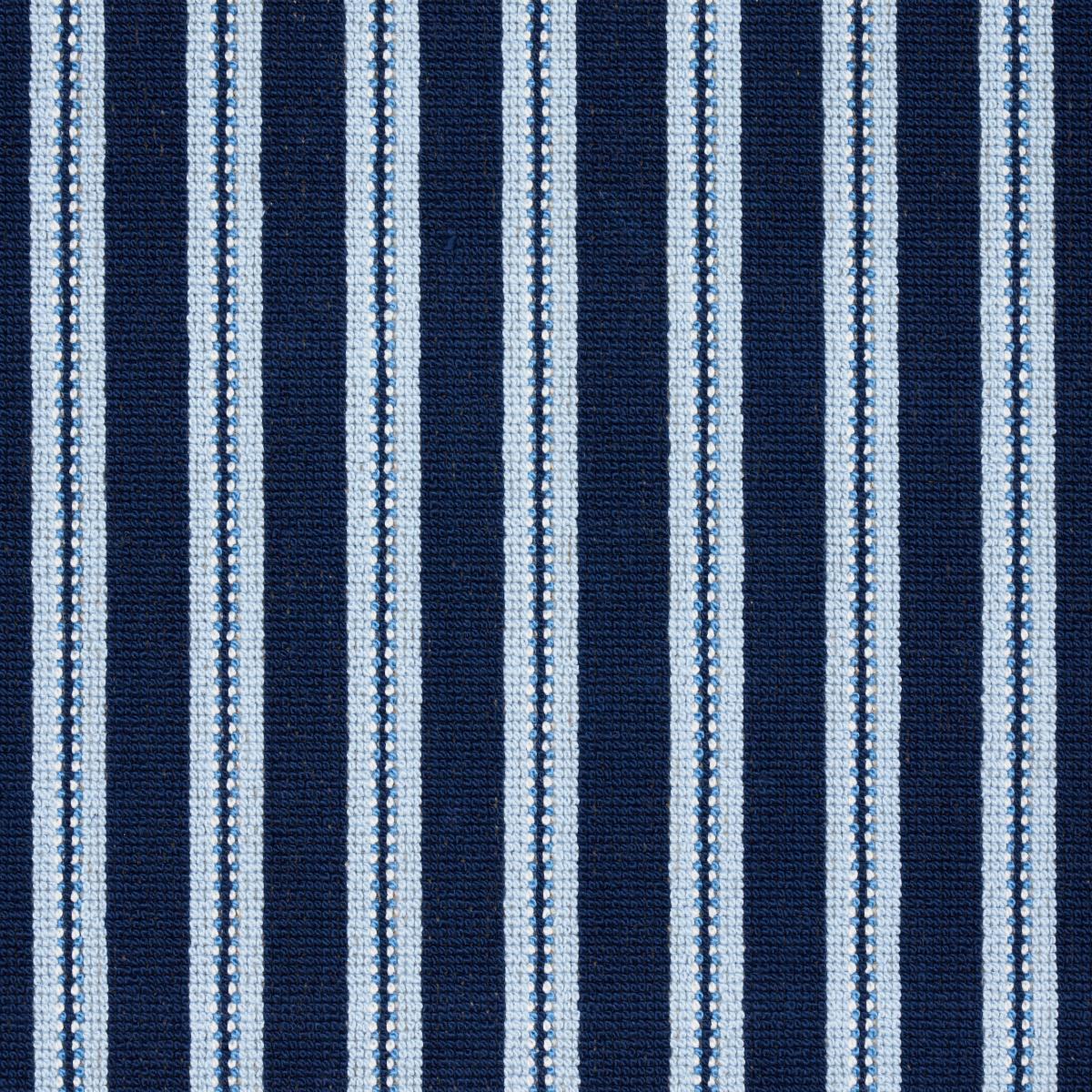 Schumacher Benson Stripe Épinglé Navy Fabric - Image 3
